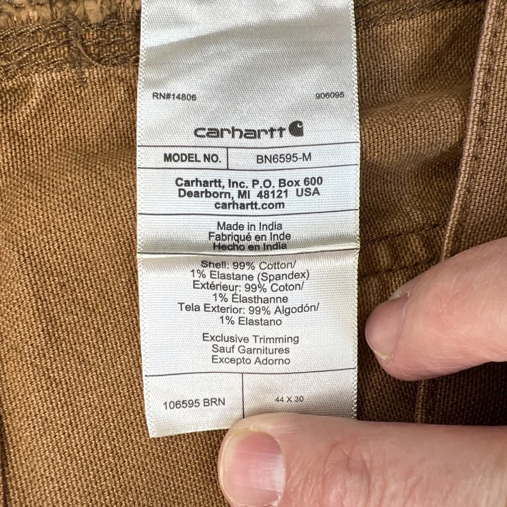 Carhartt 106595 Rugged Flex Duck Double Front Pant 44x30 Brown Garment Dyed NWOT